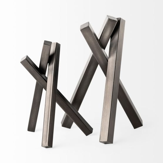 Bastian (Large) 9L x 8W Black Metal Abstract Object - Image 2
