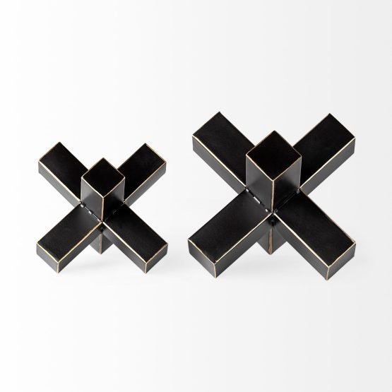 Abel (Small) 8L x 7W Black Metal Jack W/ Gold Accents - Image 2