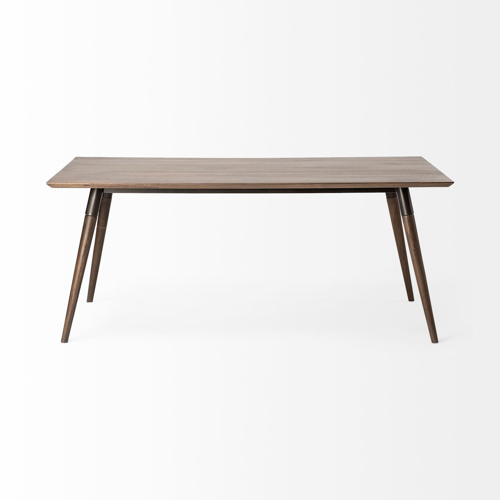 Nicholas II 72x39 Brown Solid Wood Top Metal/Wood Leg Dining Table - Image 2