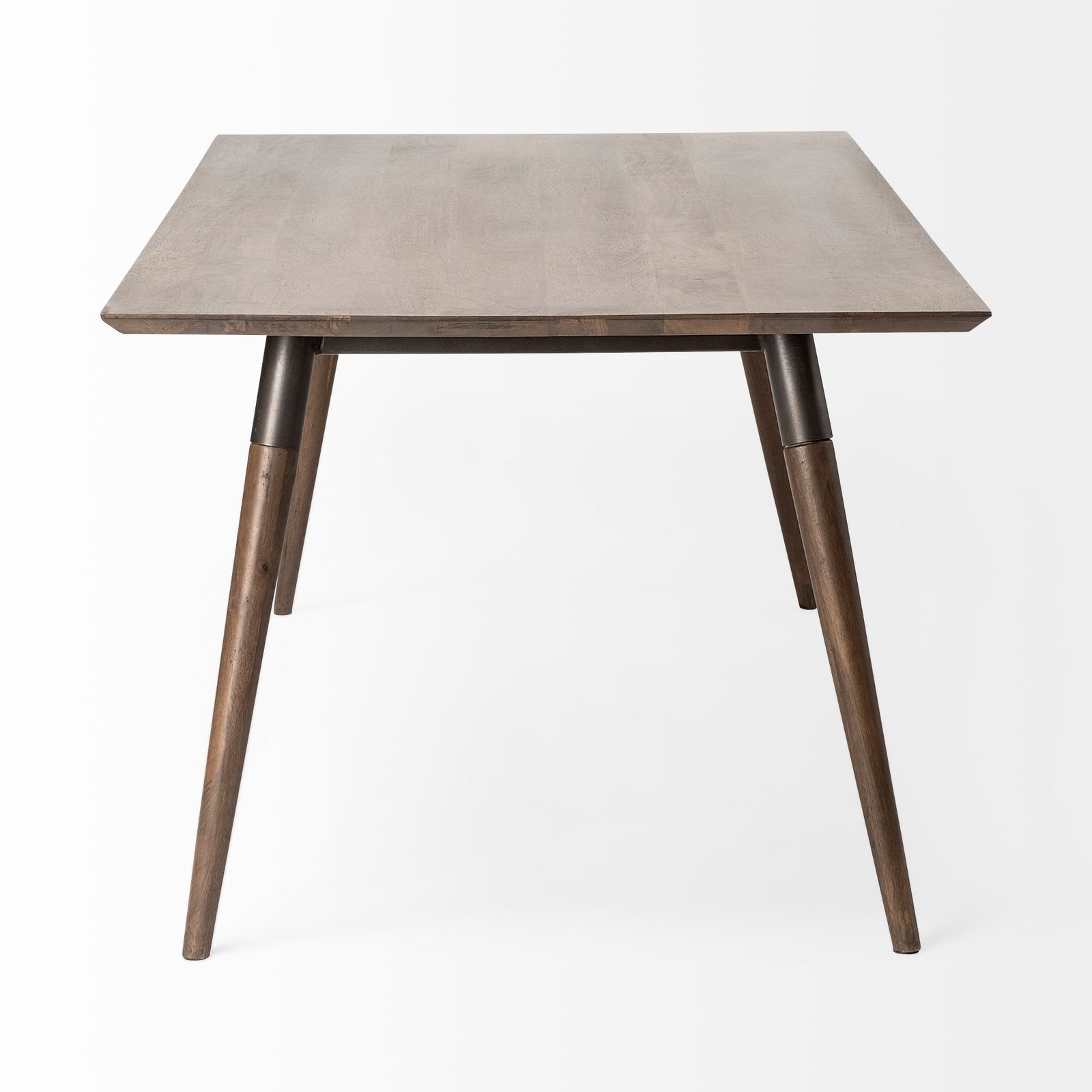 Nicholas II 72x39 Brown Solid Wood Top Metal/Wood Leg Dining Table - Image 3