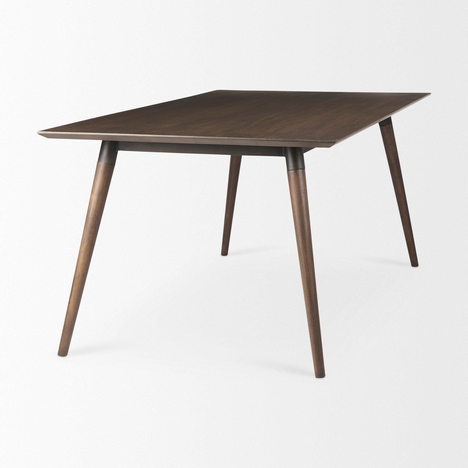 Nicholas II 72x39 Brown Solid Wood Top Metal/Wood Leg Dining Table - Image 4