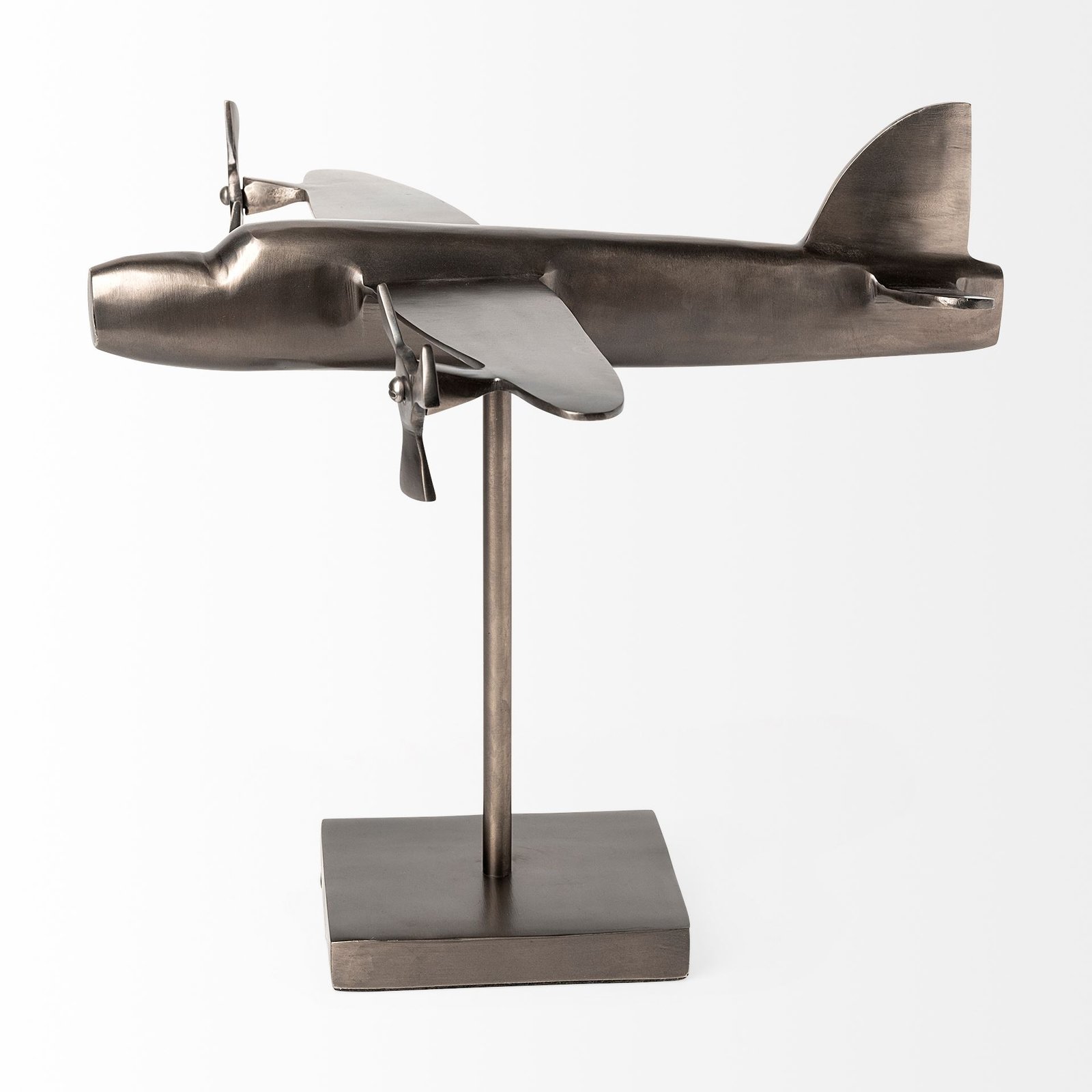 Maverick I 12L x 16W Gray Metal Bomber Plane - Image 3