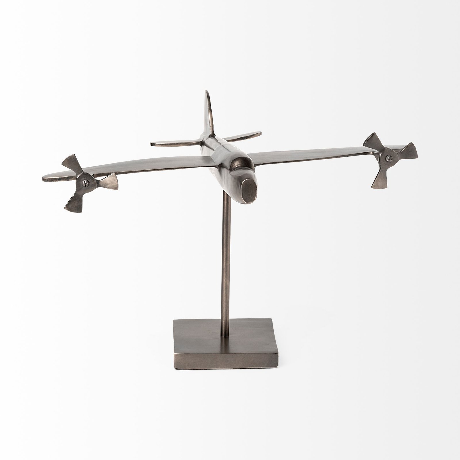 Maverick I 12L x 16W Gray Metal Bomber Plane - Image 2