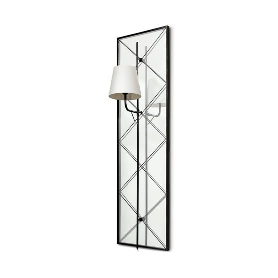 Krissta Black Metal and Mirror Wall Sconce