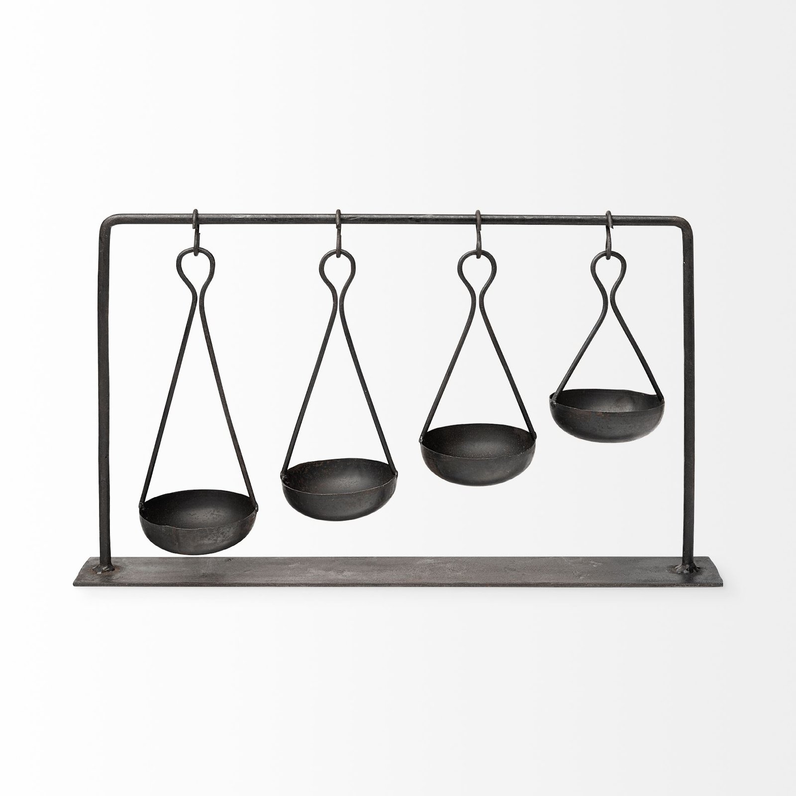Enos 19L x 3W Black Metal 4 Bowl Ancient Spice Market Decorative Display - Image 2
