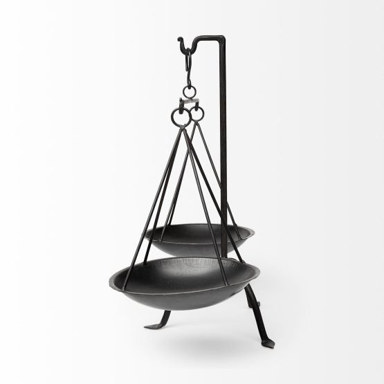 Adilah 16L x 10W Black Metal Vintage Inspired Weighing Scale - Image 3