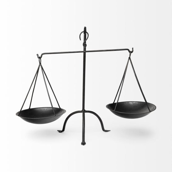 Adilah 16L x 10W Black Metal Vintage Inspired Weighing Scale - Image 2
