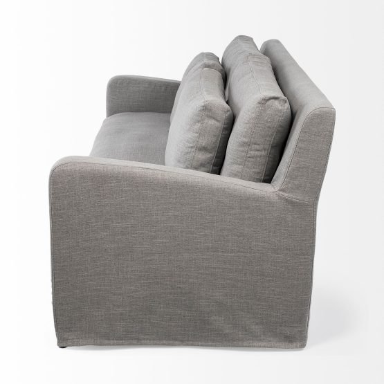 Denly II 92" Flint Gray Slipcover Three Seater Sofa - Image 3
