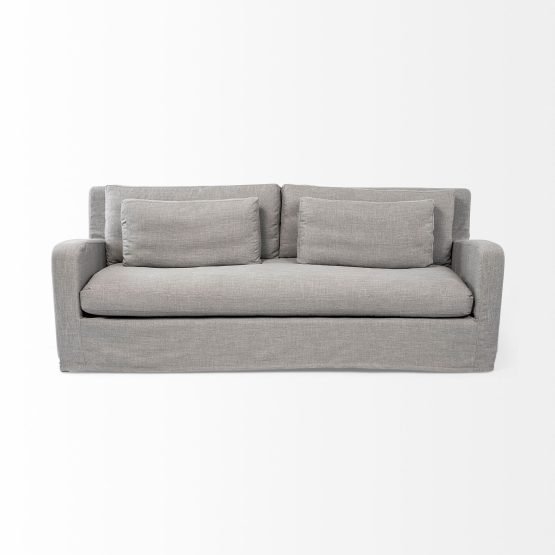 Denly II 92" Flint Gray Slipcover Three Seater Sofa - Image 2