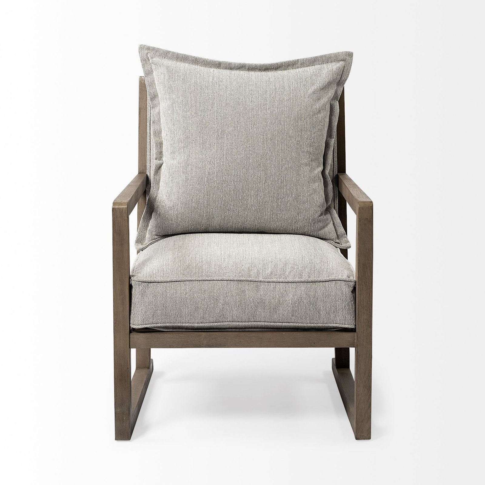 Sherlock Frost Gray Wood Frame Accent Chair - Image 2