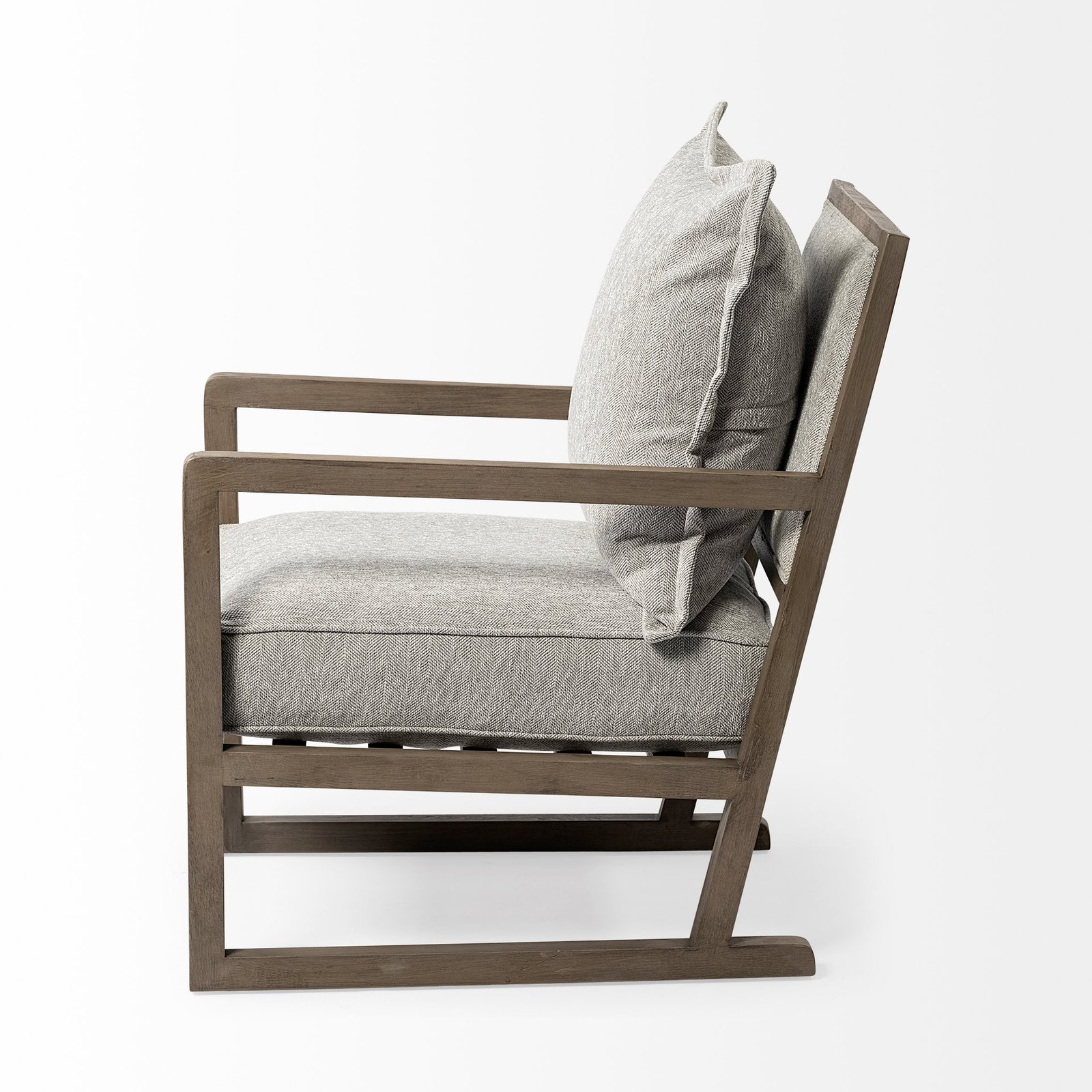 Sherlock Frost Gray Wood Frame Accent Chair - Image 3