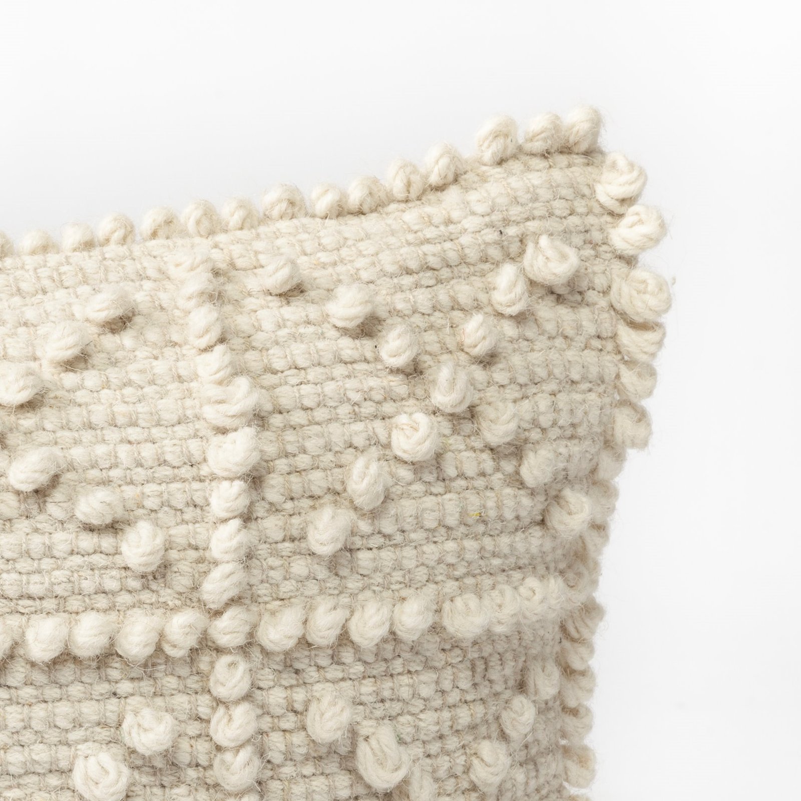 Leroy 18 x 18 Cream Raised Pattern Detail Decorative Pillow Cover - Image 2