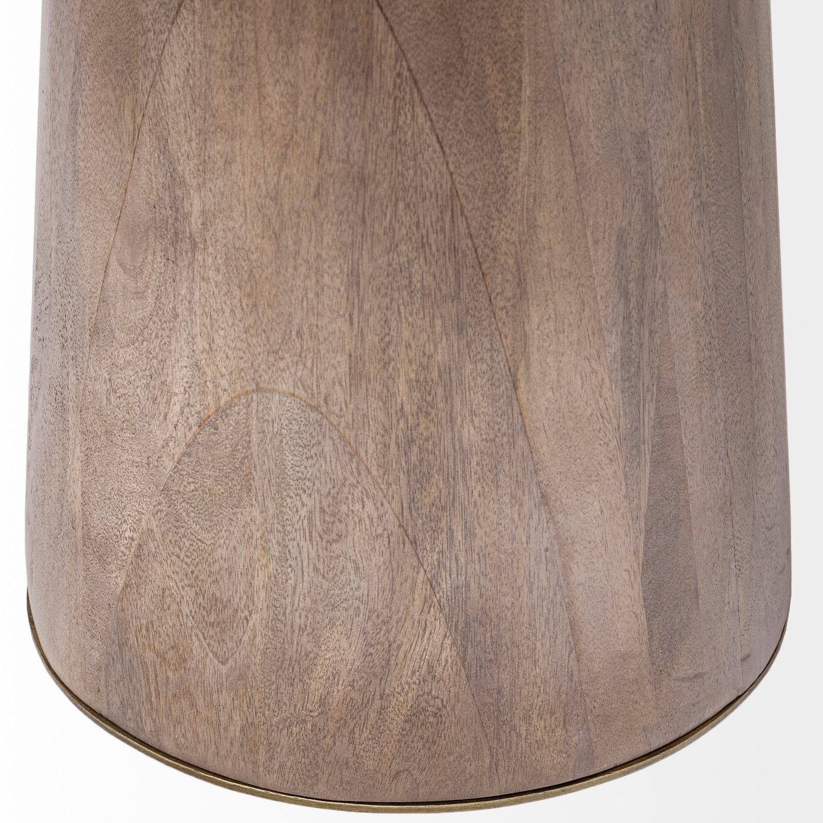 Maxwell II 54" Round Brown Solid Wood Top Brown Wood/Gold Metal Base Dining Table - Image 5