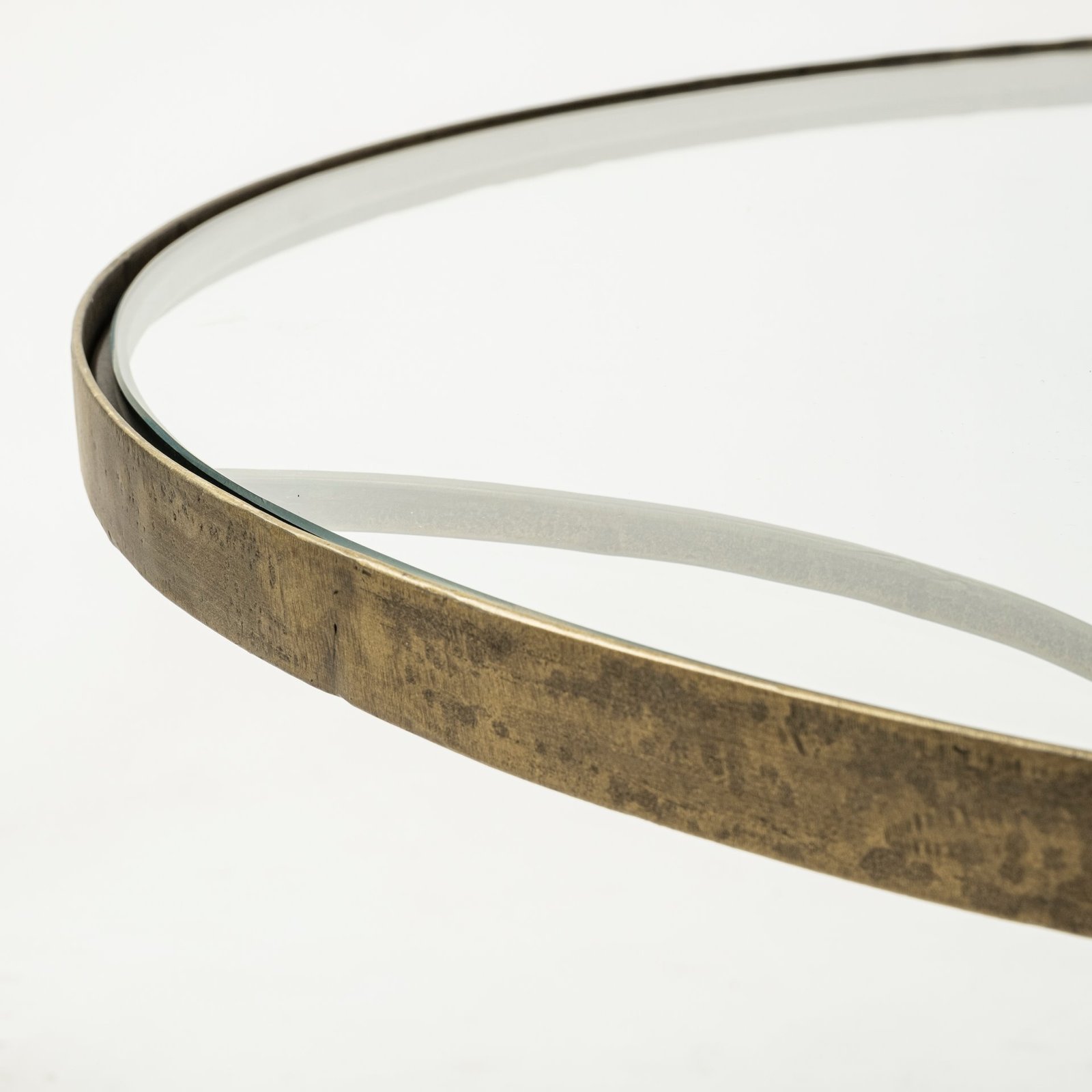 Jacinta 36" Round Glass Top Metal and Marble Pedestal Coffee Table - Image 5