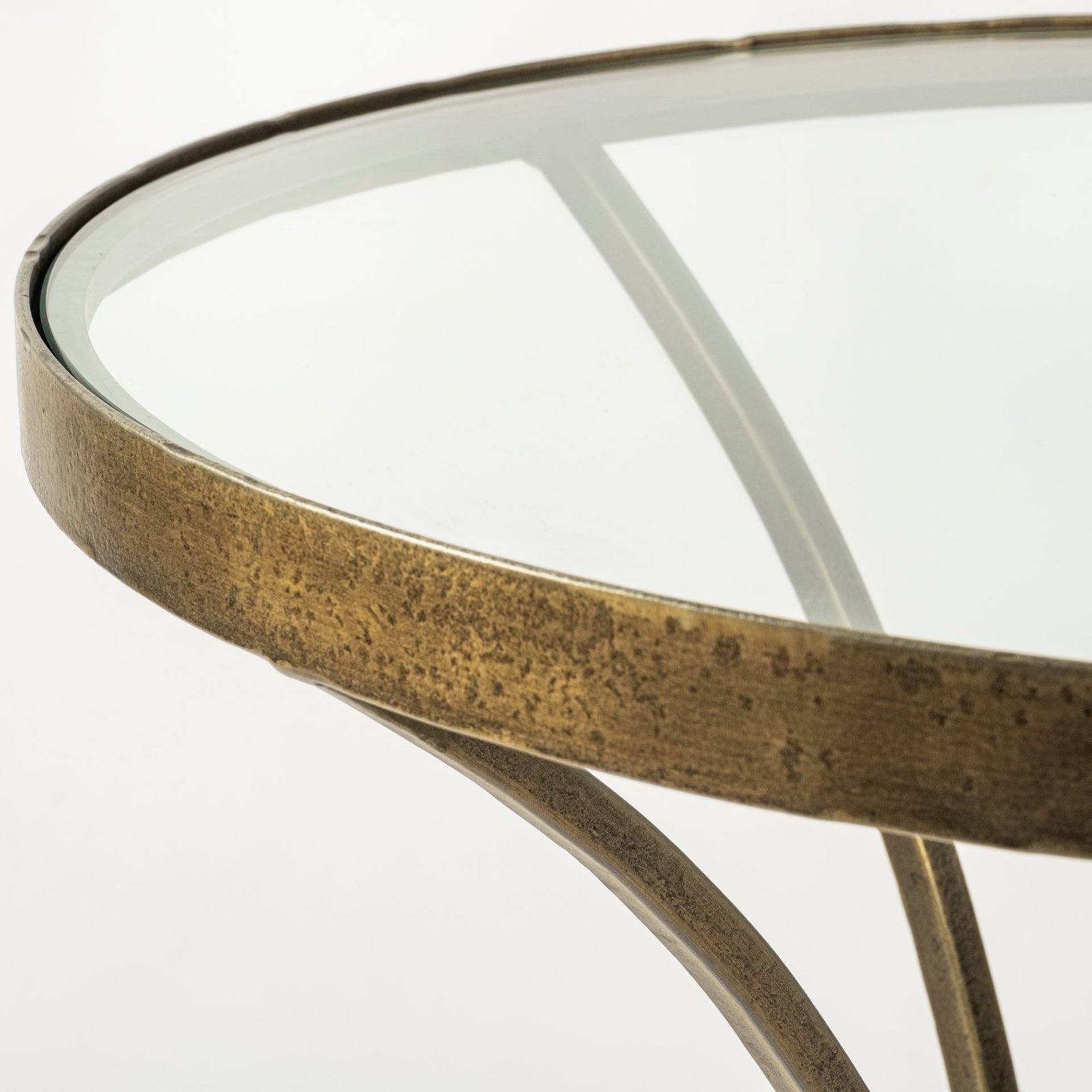 Jacinta II 21" Round Glass Top Metal and Marble Pedestal End/Side Table - Image 5