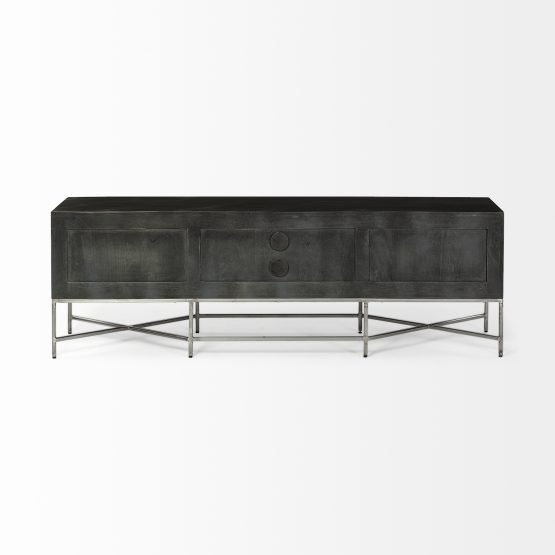 Hogarth I Dark Brown Solid Wood TV Stand Media Console with Storage TV up to 81" - Image 5