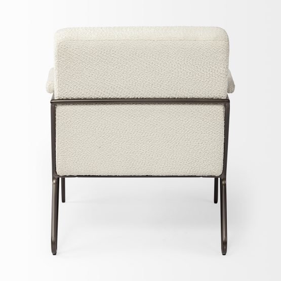 Vicunya Cream Fabric W/Gun Metal Gray Metal Frame Accent Chair - Image 4