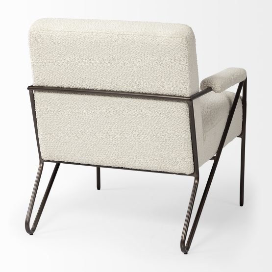 Vicunya Cream Fabric W/Gun Metal Gray Metal Frame Accent Chair - Image 5