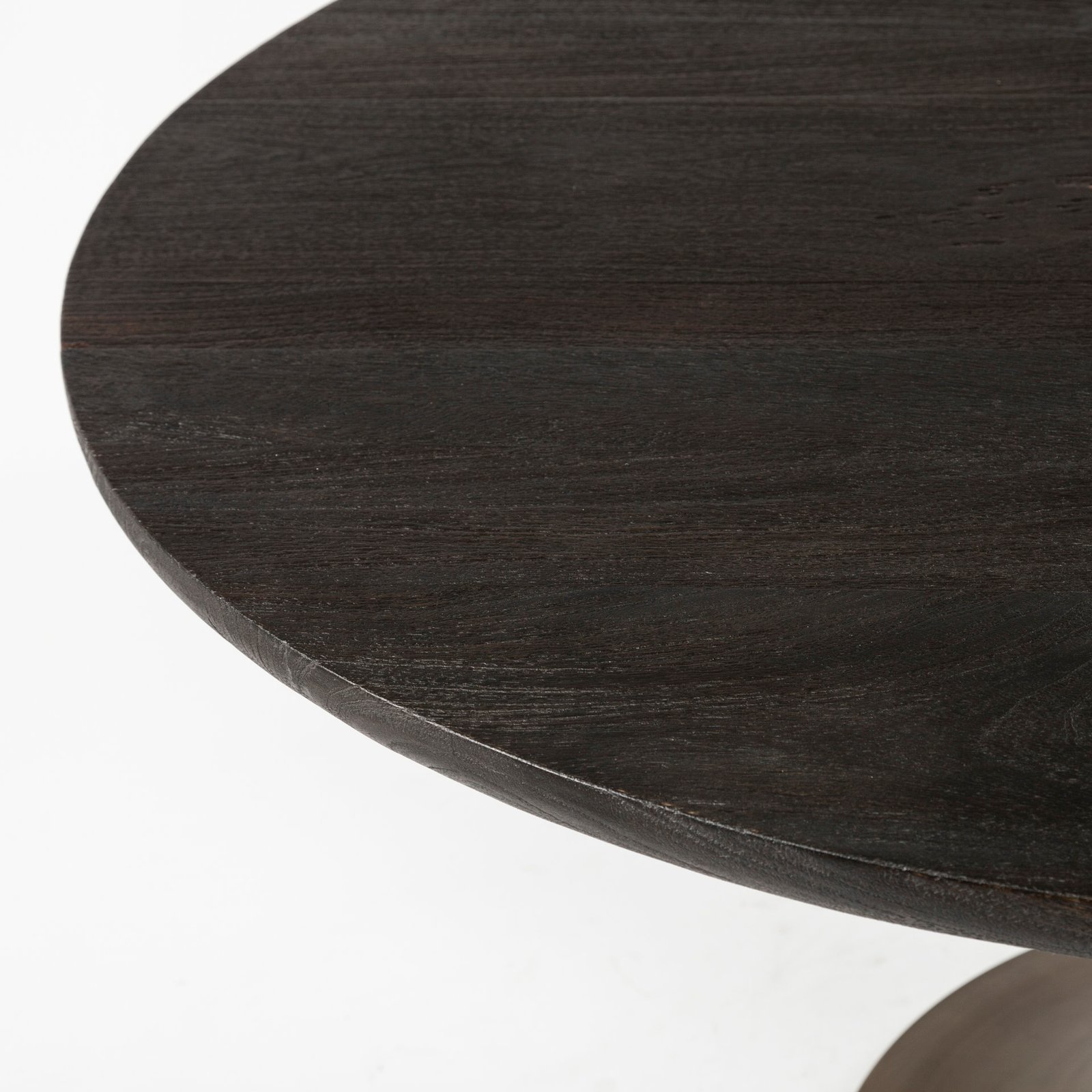 McLeod II 54 L x 54 W x 28.75 H Round Brown Solid Wood Top Gold Metal Base Dining Table - Image 4