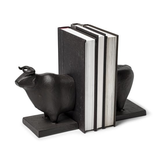Taurus III (Set of 2) 9L x 4W Black Cast Aluminum Bull Bookends