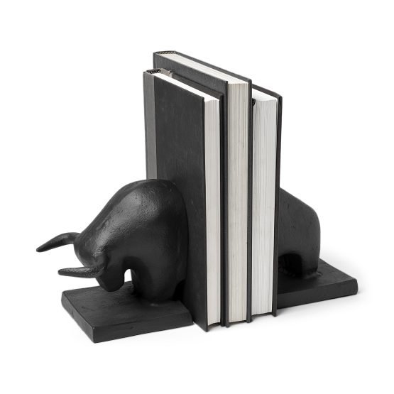 Tauro III (Set of 2) 10L x 5W Black Cast Aluminum Raging Bull Bookends