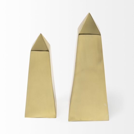 Giza (Set of 2) 4L x 4W Gold Elongated Pyramids - Image 2