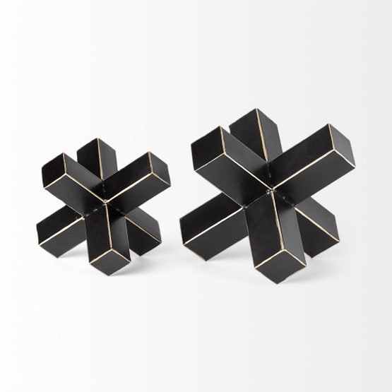 Abel (Small) 8L x 7W Black Metal Jack W/ Gold Accents - Image 3