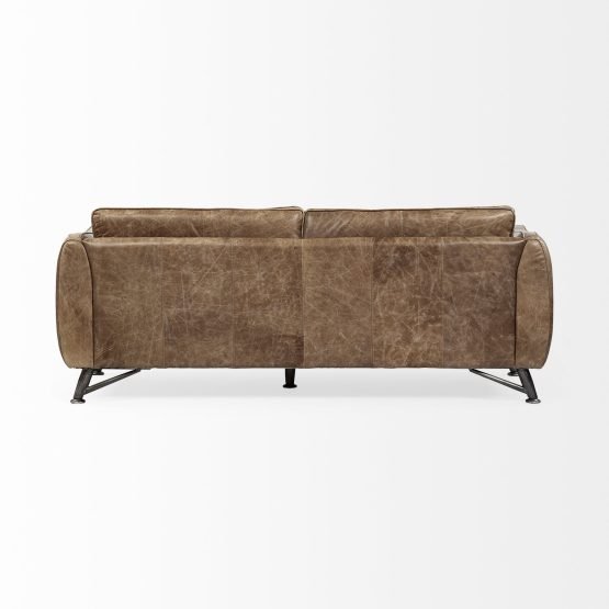 Cobain I 84" Brown Leather Two Seater Sofa - Image 4