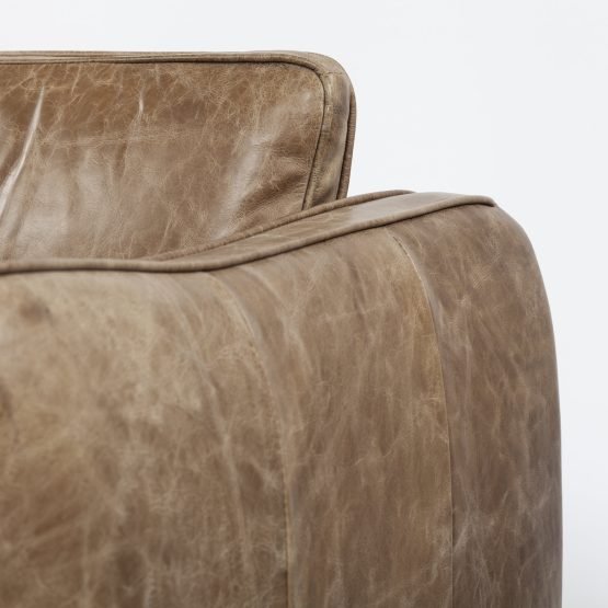 Cobain I 84" Brown Leather Two Seater Sofa - Image 5