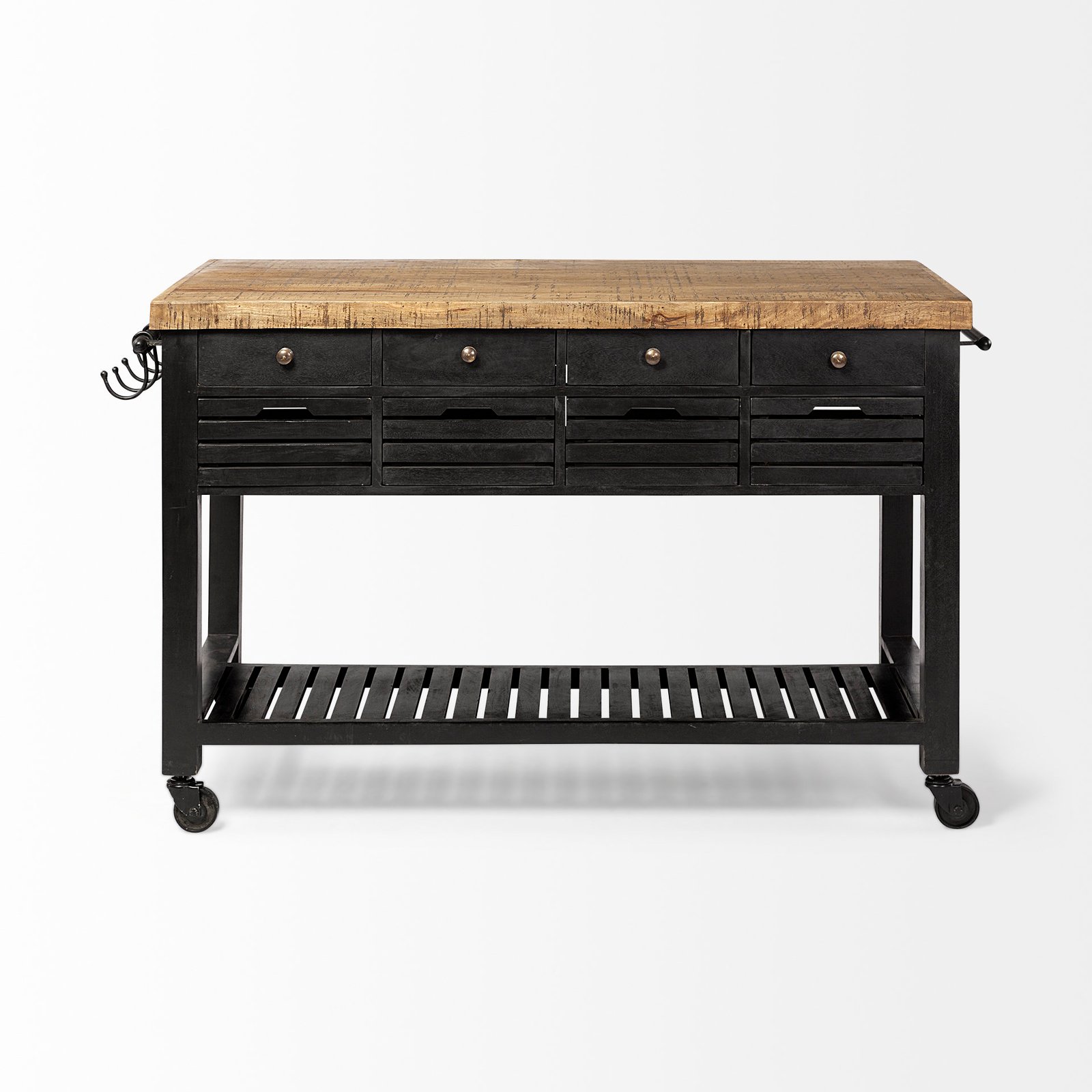 Columbia 62L x 28W x 36H Black Wooden Kitchen Island - Image 2