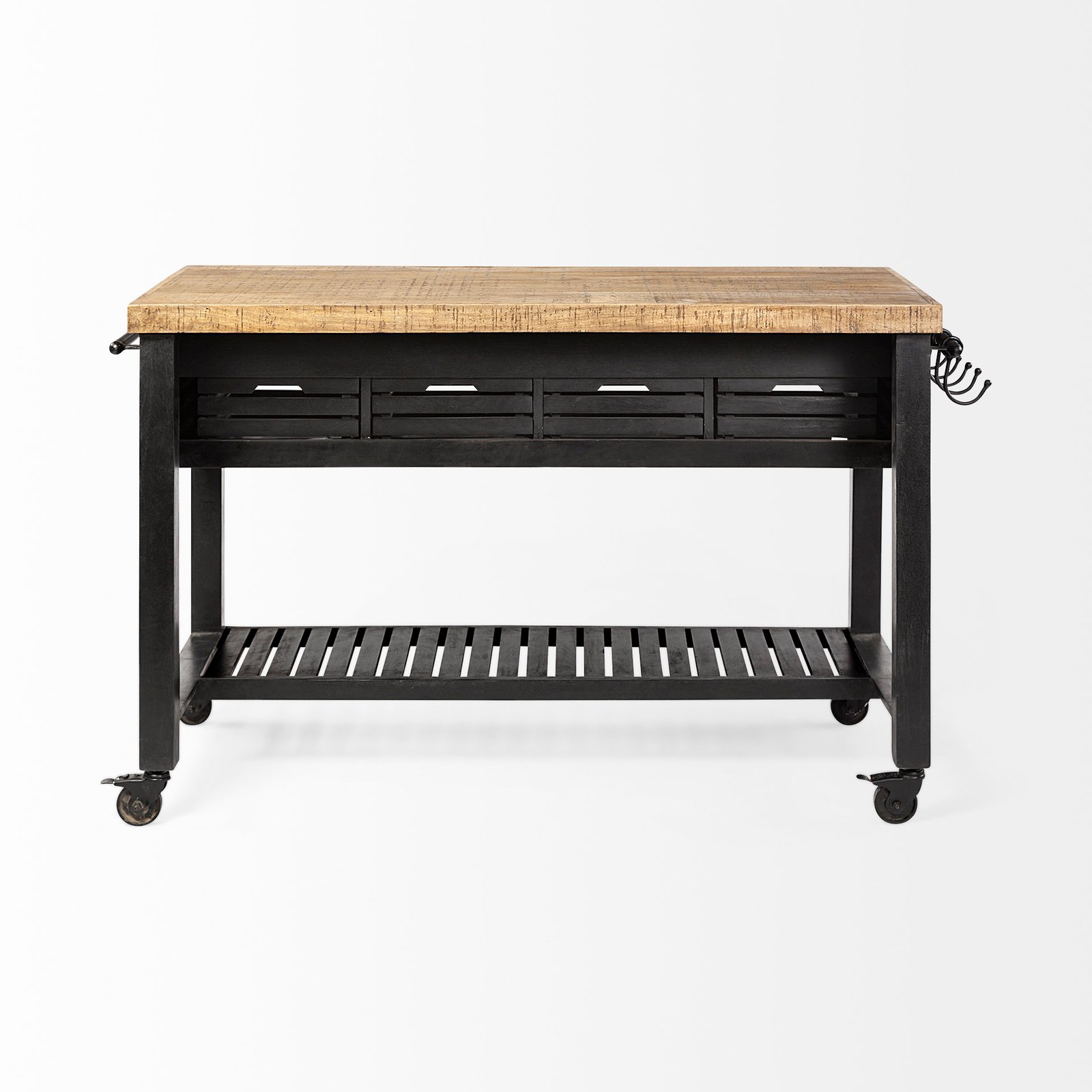 Columbia 62L x 28W x 36H Black Wooden Kitchen Island - Image 4