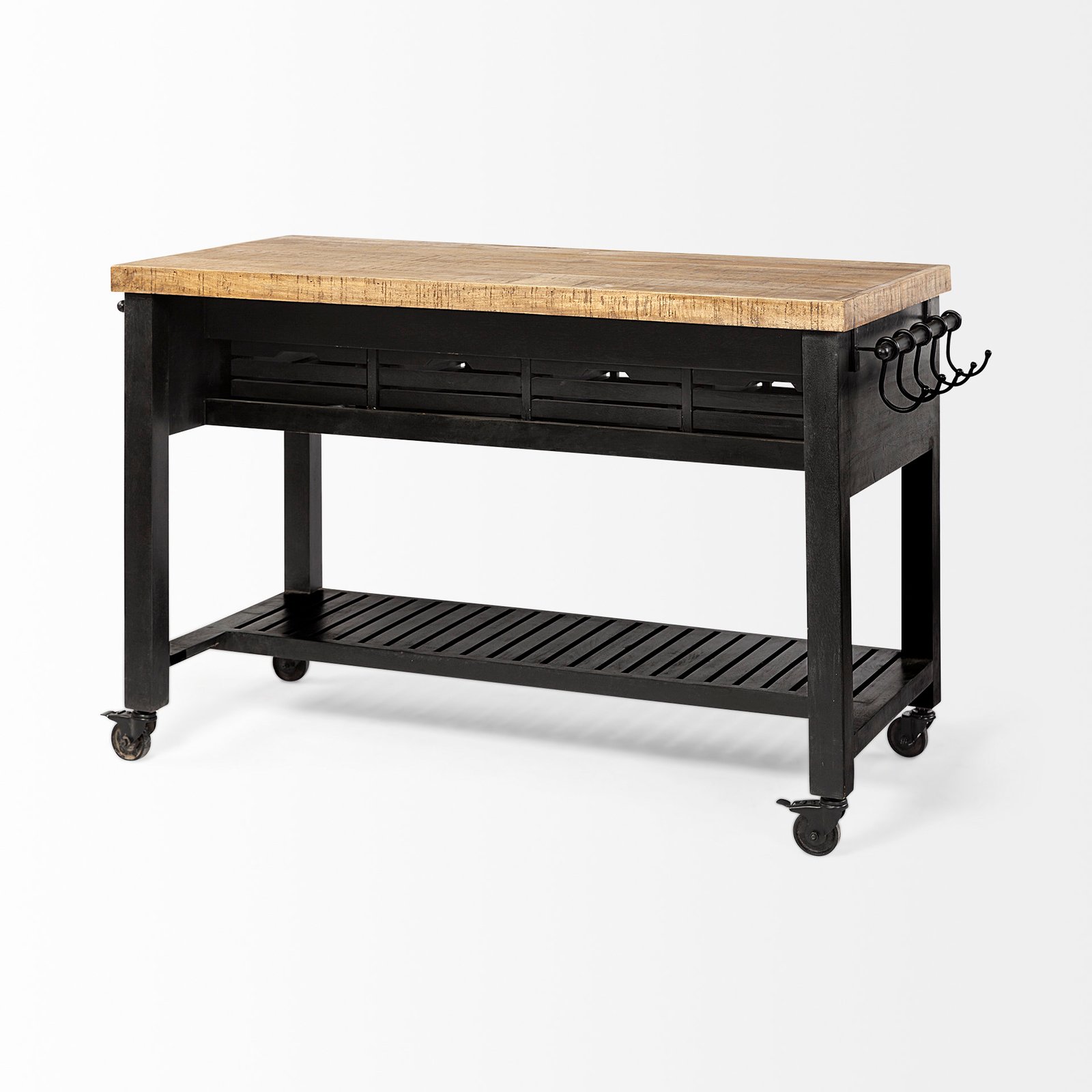 Columbia 62L x 28W x 36H Black Wooden Kitchen Island - Image 5