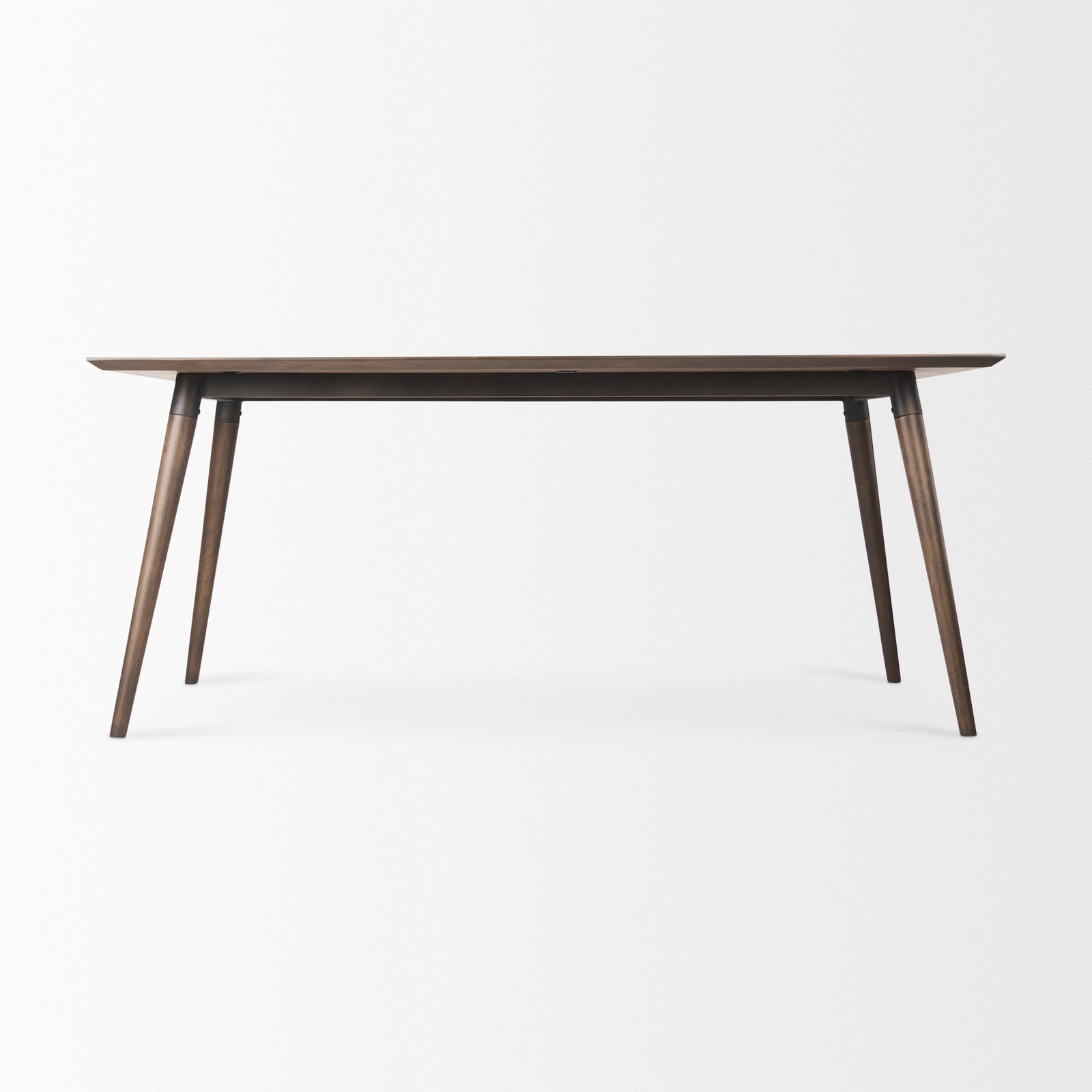 Nicholas II 72x39 Brown Solid Wood Top Metal/Wood Leg Dining Table - Image 5