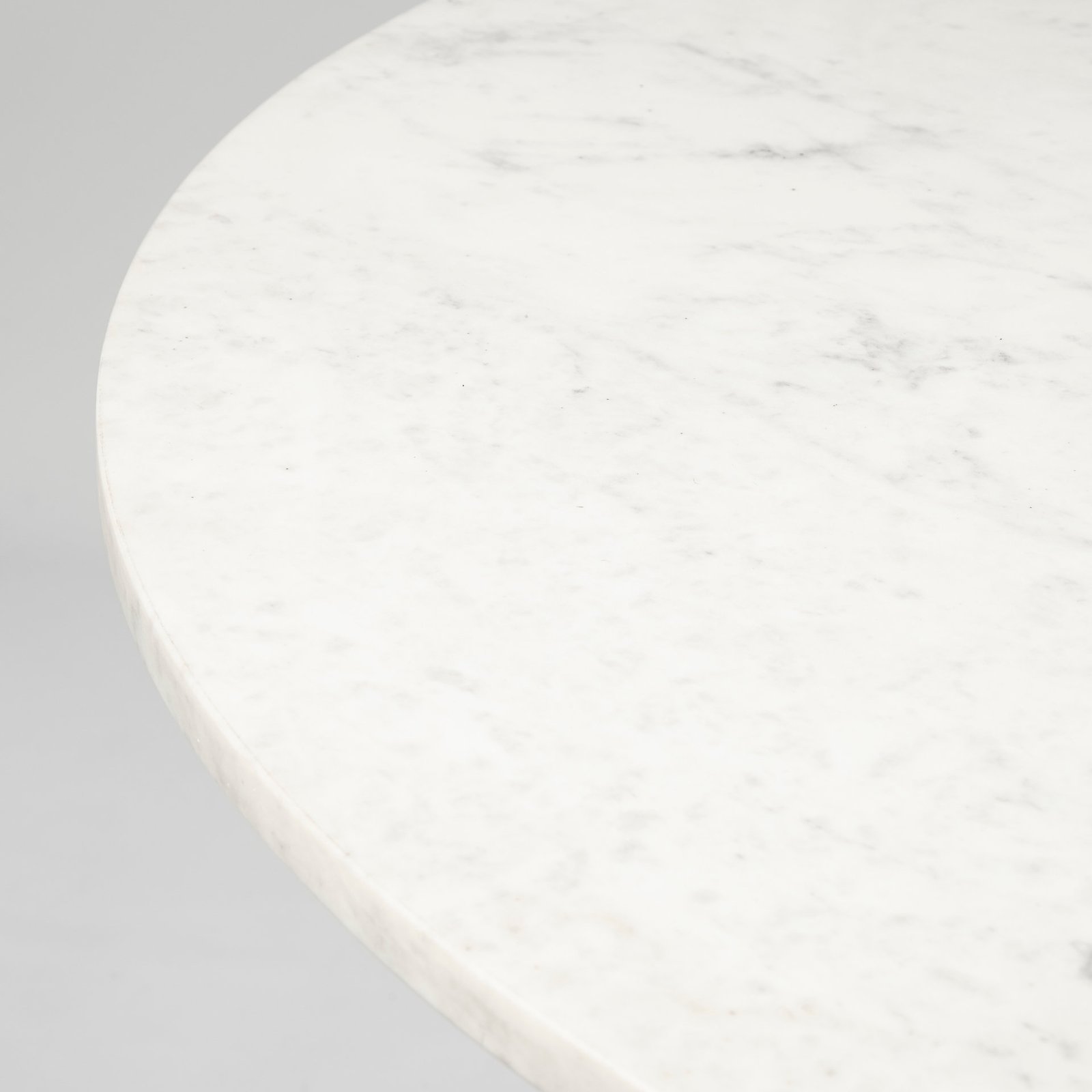 Tanner II 48" Round White Marble Top Black Metal Base Dining Table - Image 4