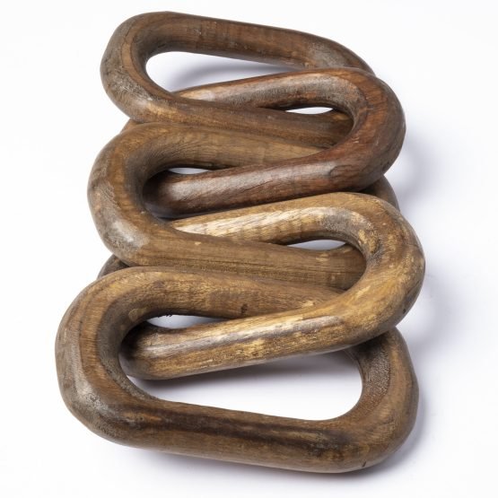 Alix 29L x 5W Brown Wooden Hand-Made 5 Link Chain - Image 3