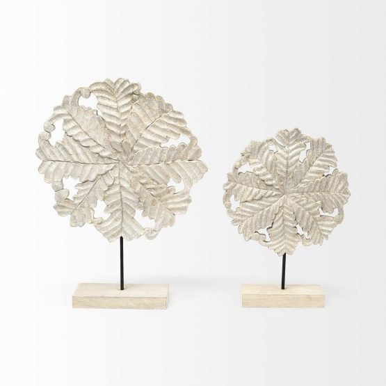 Kamara II (Large) 16L x 4W White Washed Wood W/Antiqued Silver  Botanical Decorative Object - Image 2