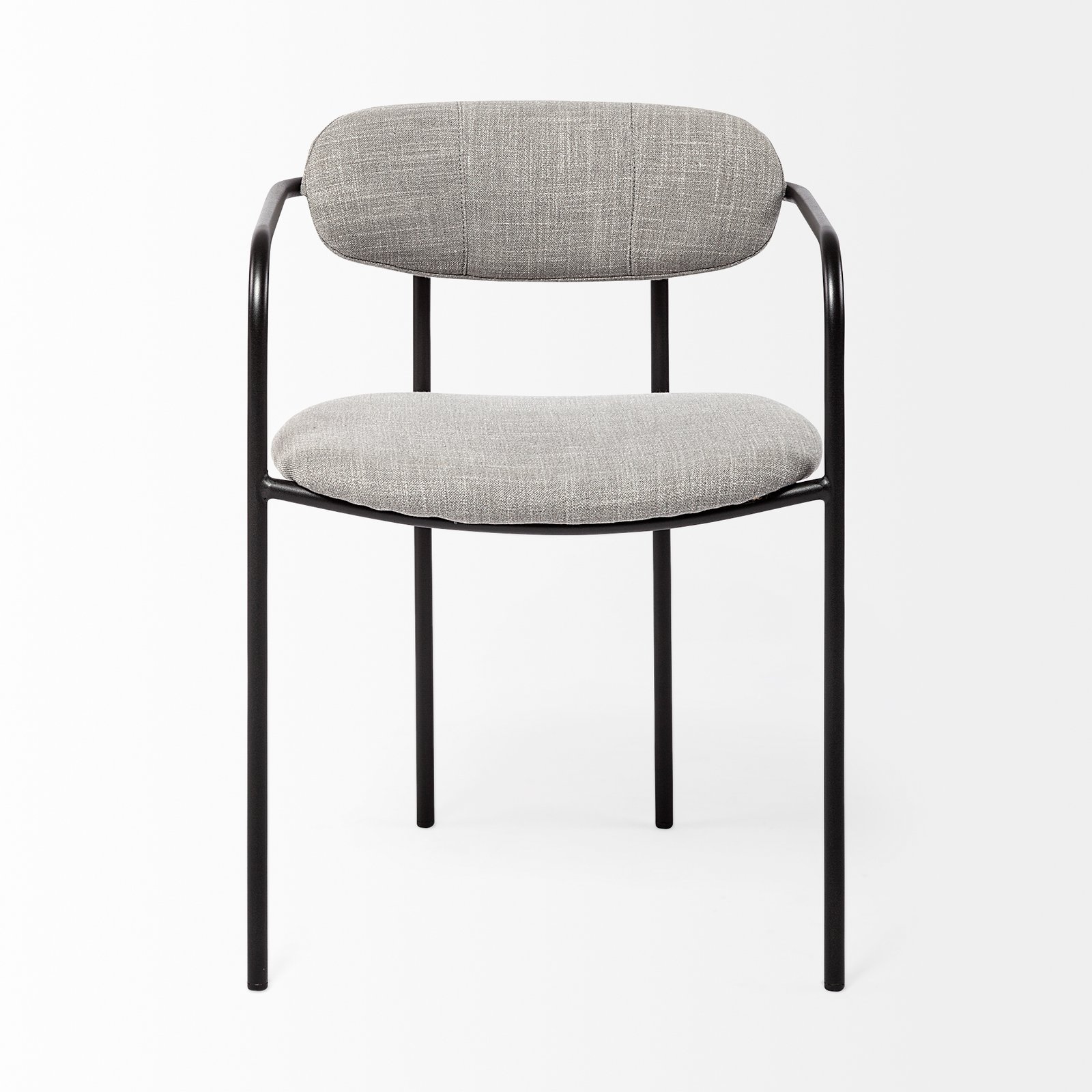 Parker Gray Fabric Seat Black Metal Dining Chair - Image 2