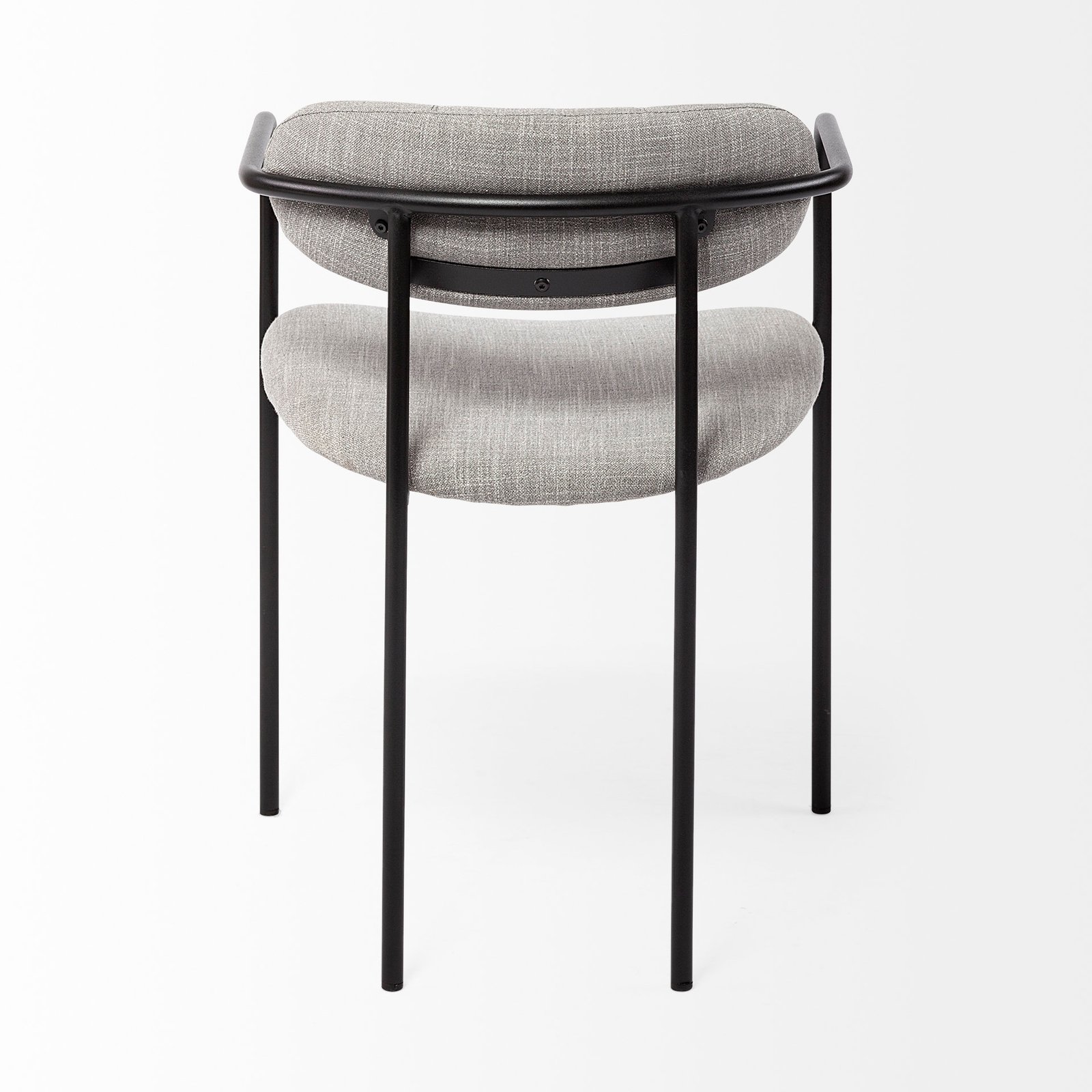 Parker Gray Fabric Seat Black Metal Dining Chair - Image 4
