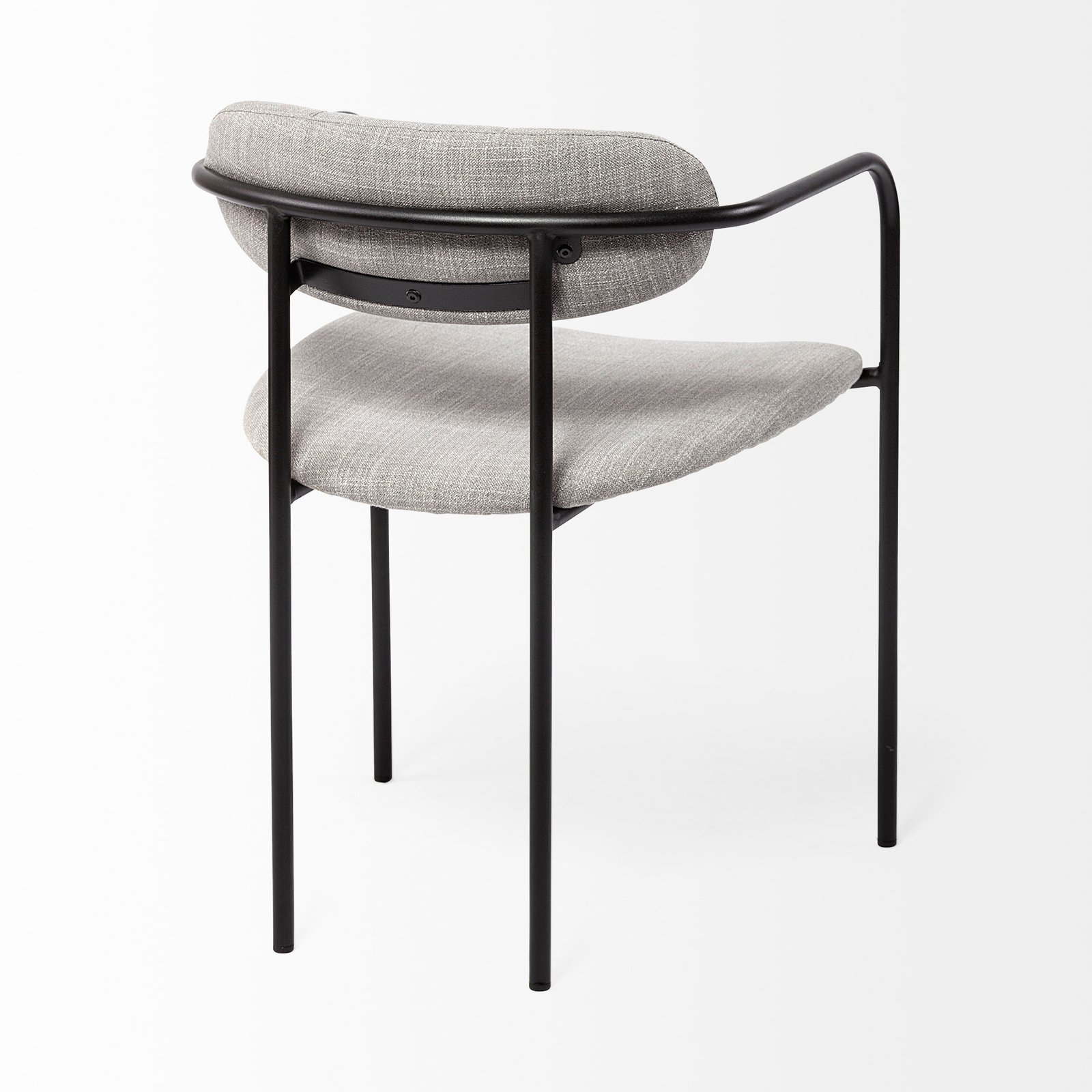 Parker Gray Fabric Seat Black Metal Dining Chair - Image 5