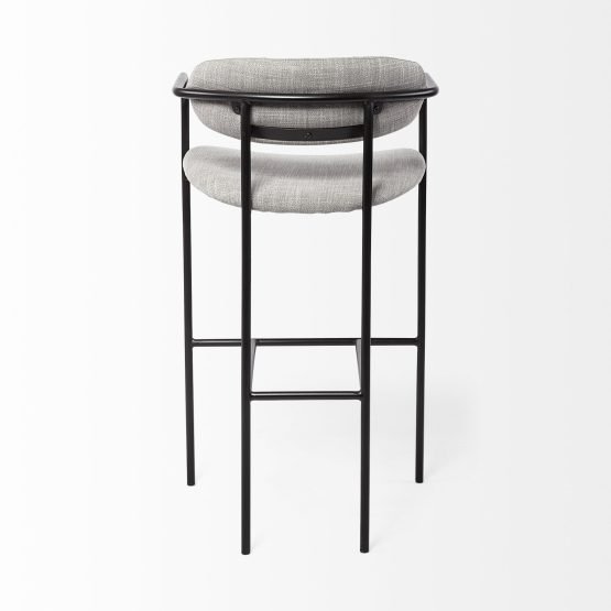 Parker Gray Fabric Seat Black Metal Bar Stool - Image 4
