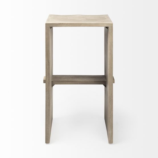 Aida 30" Seat Height Light Gray Wood Bar Stool - Image 4