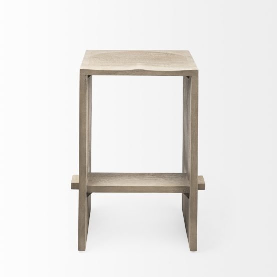 Aida 26" Seat Height Light Gray Wood Counter Stool - Image 2
