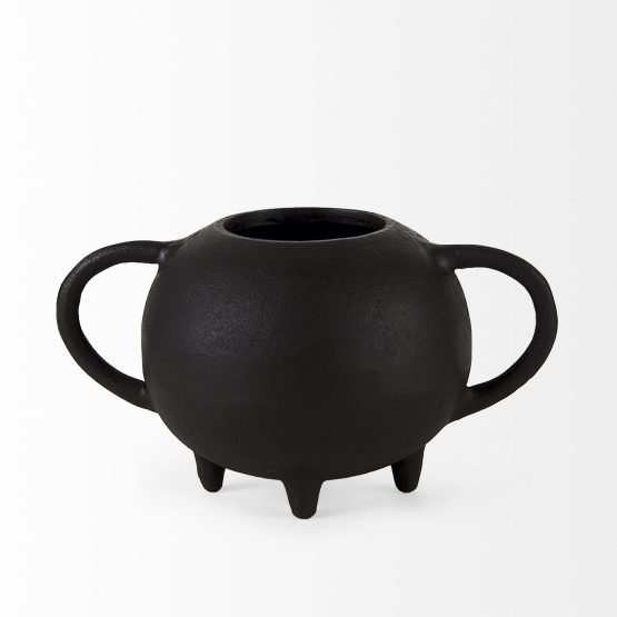 Cyrus 8.7L x 4.7W x 8.3H Black Spherical Vase Decorative Object - Image 2