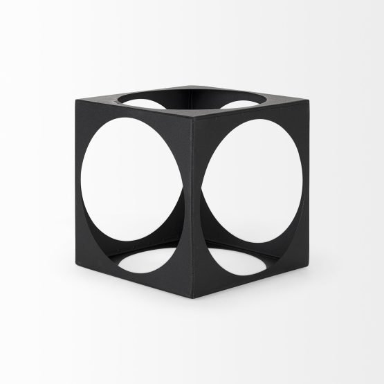 Trifolia 4.9L x 4.9W x 4.9H Matte Black Metal Small Square Decorative Object - Image 3