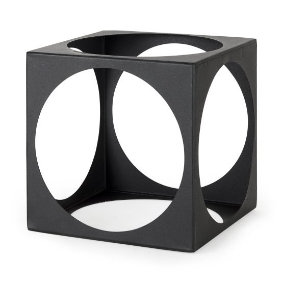 Trifolia Large Square Matt Black Metal Decorative Object