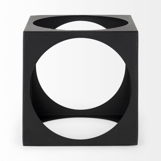 Trifolia Large Square Matt Black Metal Decorative Object - Image 2