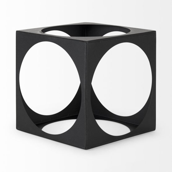 Trifolia Large Square Matt Black Metal Decorative Object - Image 3