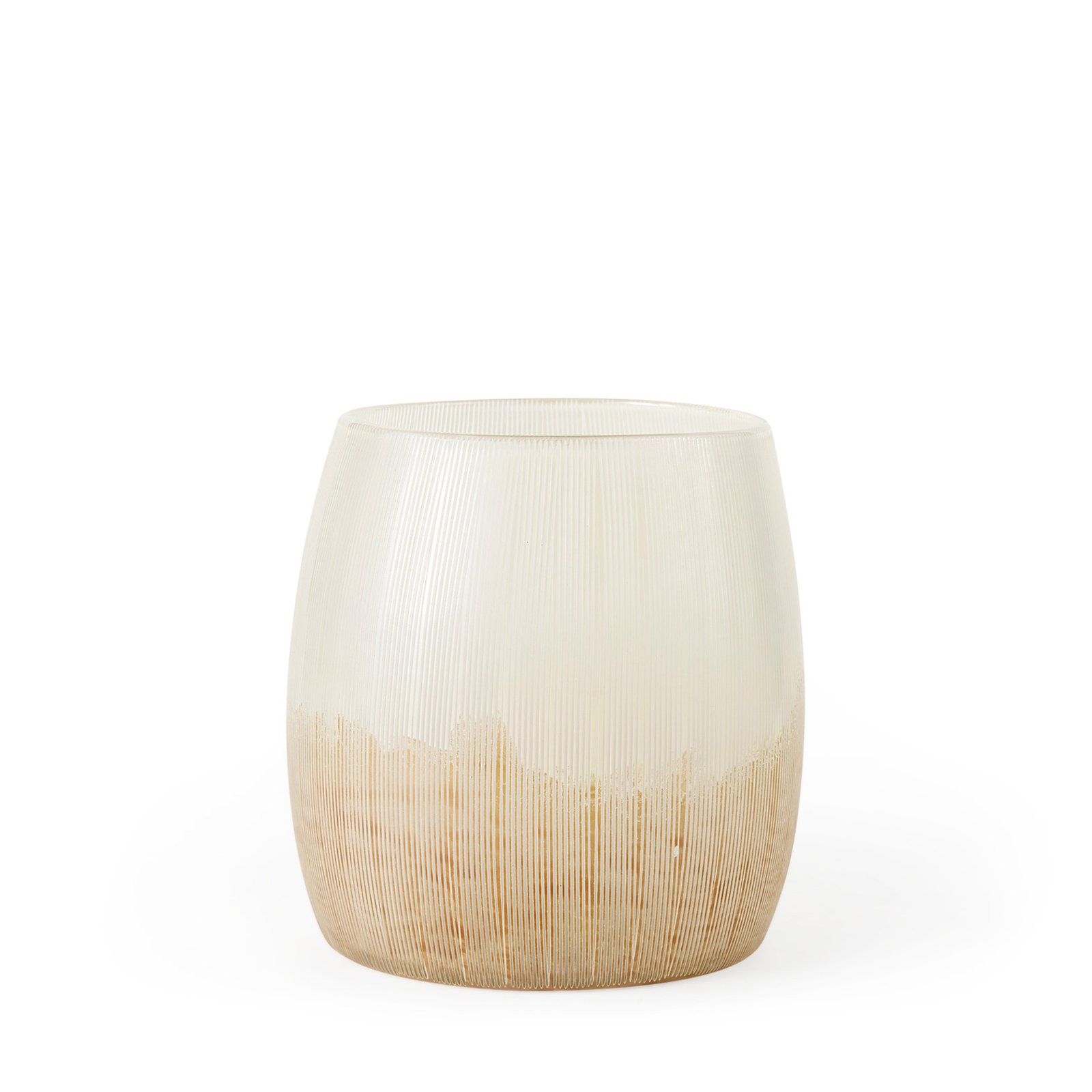 Agnetha 8.6L x 8.6W x 9.0H Gold/Cream Ombre Glass Vase