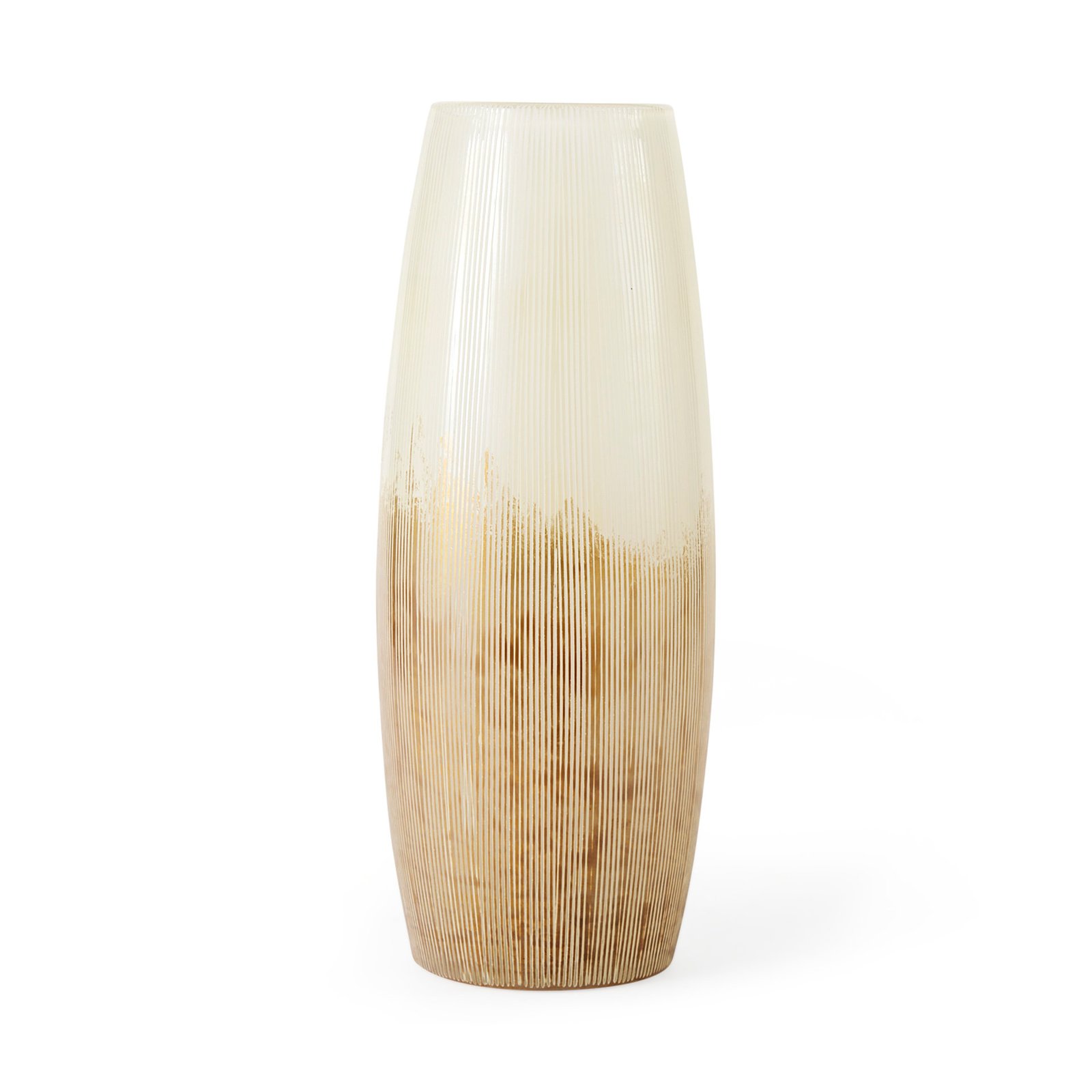 Agnetha  5.5L x 5.5W x 14.1H Gold/Cream Ombre Glass Vase