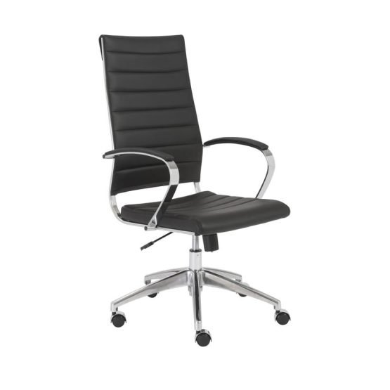 Axel High Back Office Chair in Black with Aluminum Base - Image 2
